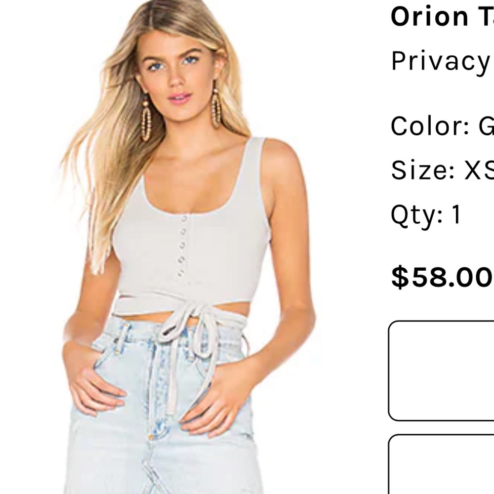 Privacy Please - Cropped Wrap around tank- Grey